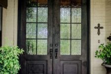08 double doors at the front entrance with rain glass to keep some privacy
