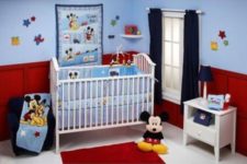 08 light blue, red and navy Mickey nursery for a boy