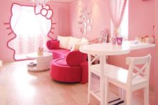 09 cutest girls’ room with Hello Kitty theme in pink shades