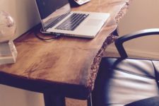 10 any modern office will be enlivened with a live edge wood desk