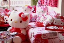10 girl’s room filled with Hello Kitty toys