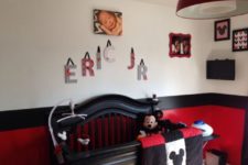 11 red, black and white nursery for a small boy
