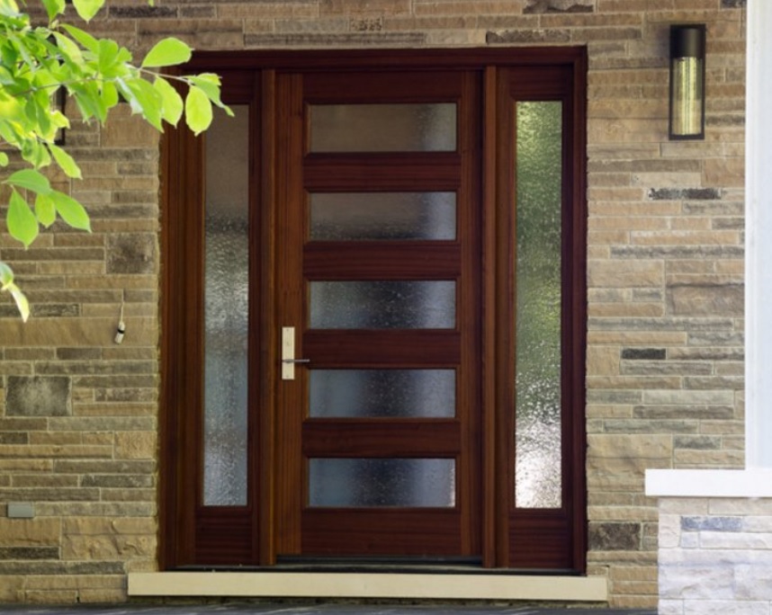 front door with many rain glass panes