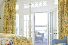 14 colorful printed curtains echo with the bedspread