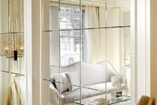 18 whole wall mirrors to maximize the light and space