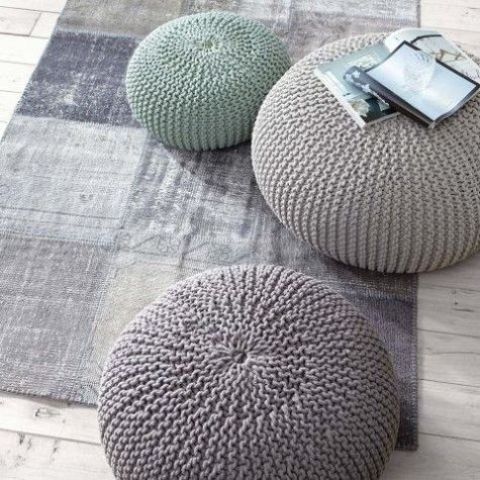 chic chunky knit soft floor pillows are a great choice for winter