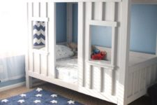19 white and navy cabin bed is a comfy option