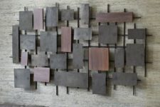 21 geometric hammered metal wall art