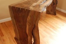 24 raw edge walnut bench looks luxurious