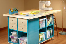 DIY IKEA Kallax shelf to a crafting table