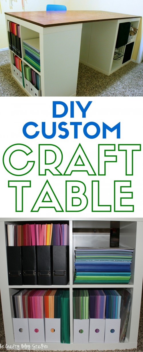 DIY custom craft table from IKEA Kallax (via thecraftyblogstalker.com)