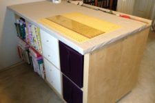 DIY Expedit crafting, sewing and cutting table