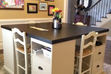 DIY craft table made from IKEA parts