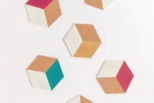 DIY hexagon color block coasters