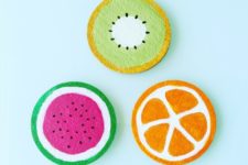 DIY summer juicy fruit coasters