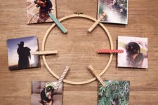 DIY Instagram photo wreath with clothespins