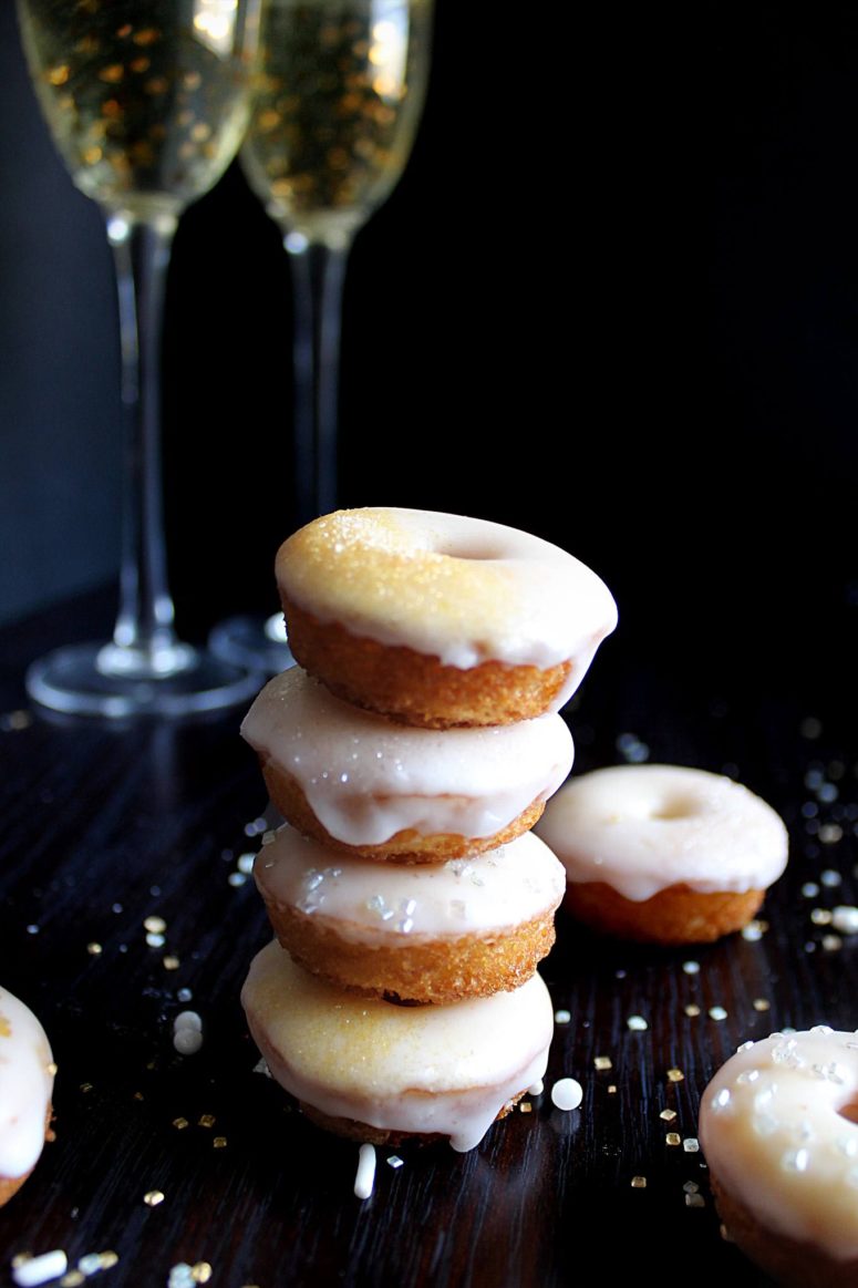 DIY champagne glazed mini donuts (via www.wyldflour.com)