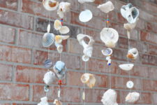 DIY seashore wind chimes wiwth beads and buttons
