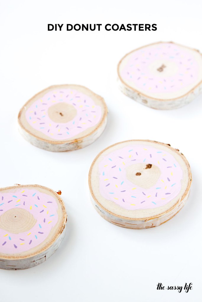 DIY donut coasters from wood