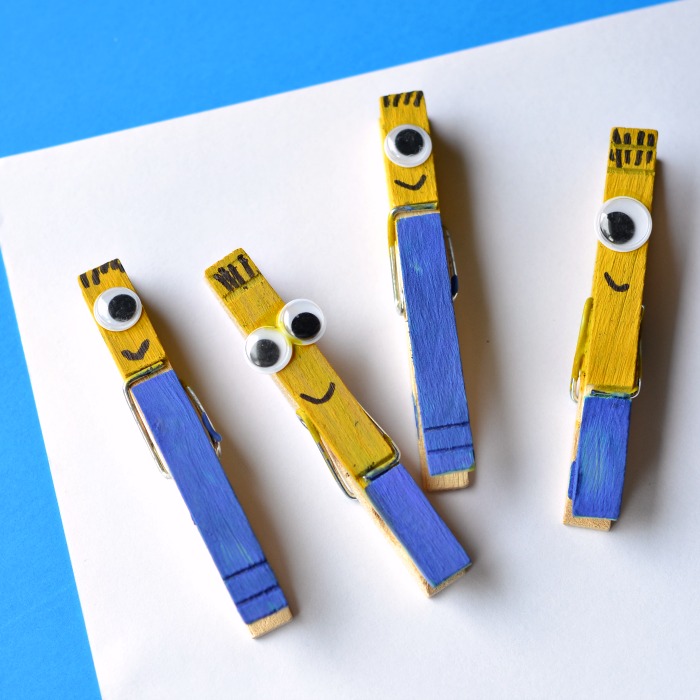 DIY minion clothespins crafts (via gluesticksgumdrops.com)