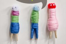DIY clothespins and yarn people