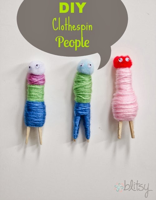 DIY clothespins and yarn people (via www.blitsycrafts.com)