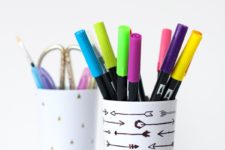 DIY stationery holder with sharpies