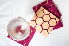 DIY hexagon felt coasters