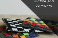 DIY woven check coasters