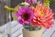 02 a bold floral centerpiece for a rustic-themed birthday party