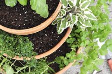 07 stacked planters herb garden is the easiest idea to DIY