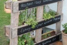 11 a pallet herb garden with chalkboards is a great ideaa