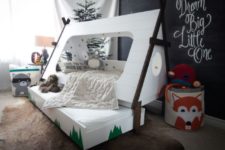 11 real tipi bed with an additional sleeping space for the kid’s friends