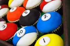 17 billiards cupcakes instead of a real birthday cake is a fun idea
