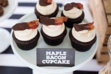 21 maple bacon cupcakes for 50th birthday parties