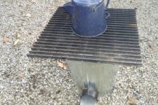 DIY rocket stove from a trash can