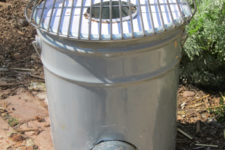 DIY rocket stove of a 5 gallon metal bucket