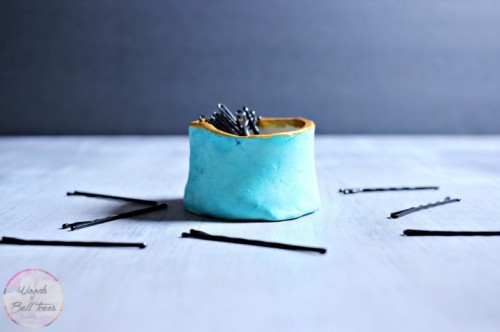 DIY bobby pin jar from oven bake clay (via www.shelterness.com)