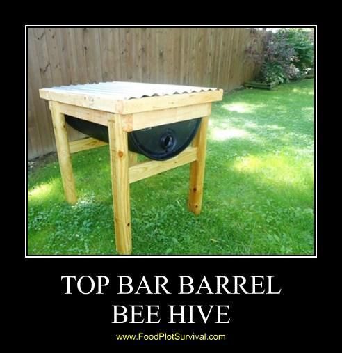 DIY 55 gallon top bar barrel bee hive (via www.instructables.com)