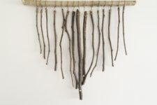 DIY branch wall hanging for rustic spaces