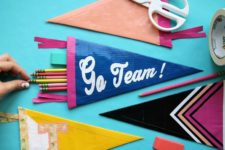 DIY duct tape pennant pencil pouch