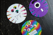 DIY duct tape CD and DVD monsters