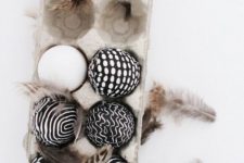 05 black and white printed Easter eggs