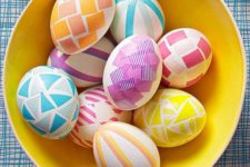05 bold geometric Easter eggs with contact paper