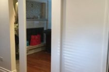 06 mirror framed sliding barn door can be used as a mirror and a space widener
