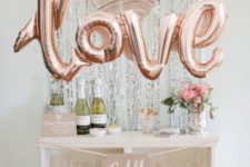 08 rose gold LOVE letters for a party statement
