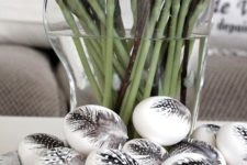 09 feather egg decor looks rustic yet modern and cute