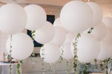 10 giant white balloon entrance idea for an engagement party
