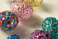 11 bold rhinestone Easter eggs in various shades