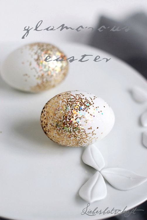 chic gold sequin Easter eggs